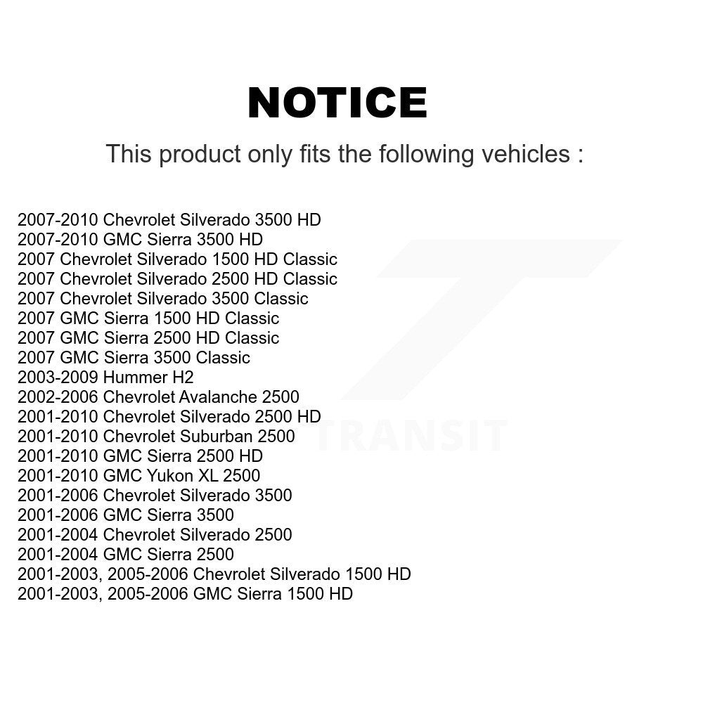 [Avant] Kit de Rotule de suspension pour Chevrolet Silverado 2500 HD GMC Sierra 3500 Hummer H2 Classic 1500 Suburban Yukon XL Avalanche K72-100948