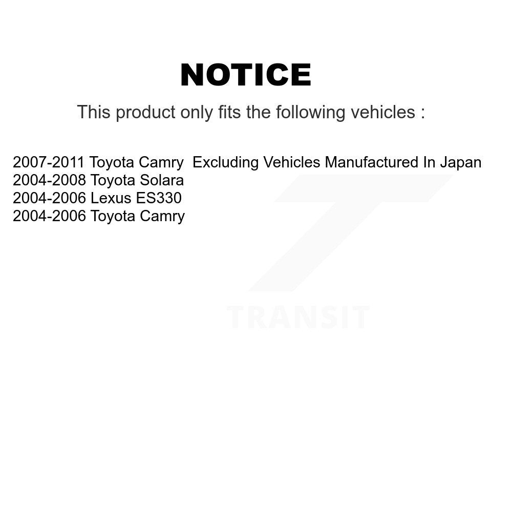 [Avant] Kit d'ensemble de bras de suspension et joint à rotule pour Toyota Camry Lexus ES350 Solara ES330 K72-101001