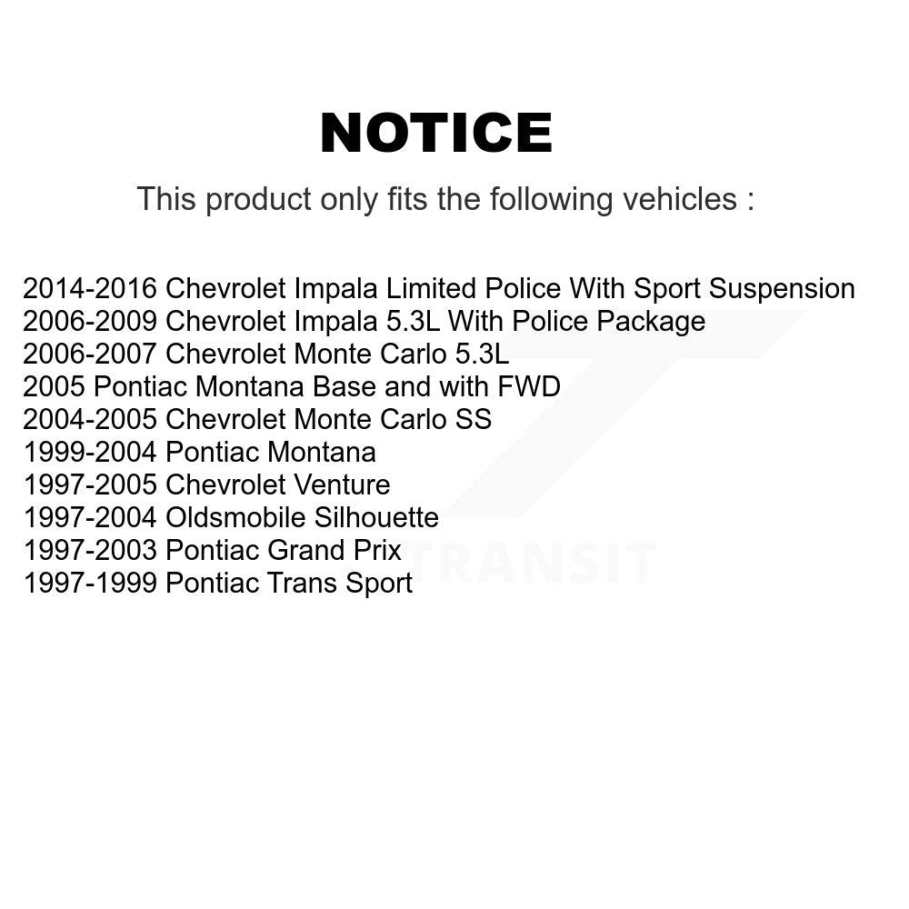 [Avant] Kit d'ensemble de bras de suspension et joint à rotule pour Chevrolet Impala Pontiac Grand Prix Venture Limited Montana Monte Carlo Oldsmobile Silhouette Trans Sport K72-101056