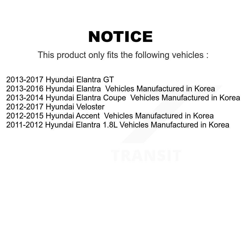 [Avant] Kit de Rotule de suspension pour Hyundai Elantra Accent Veloster GT Coupe K72-101072
