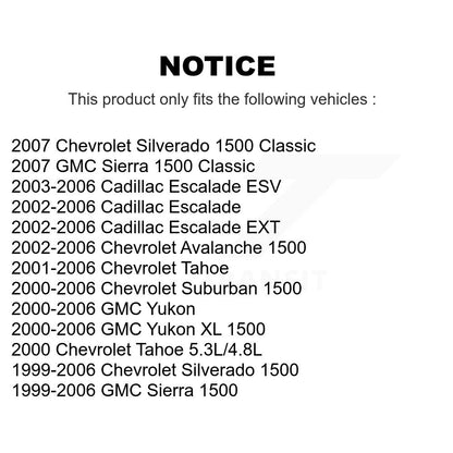 [Avant] Kit d'ensemble de bras de suspension et joint à rotule pour Chevrolet Silverado 1500 GMC Tahoe Sierra Suburban Yukon Avalanche XL Cadillac Classic Escalade ESV EXT K72-101101