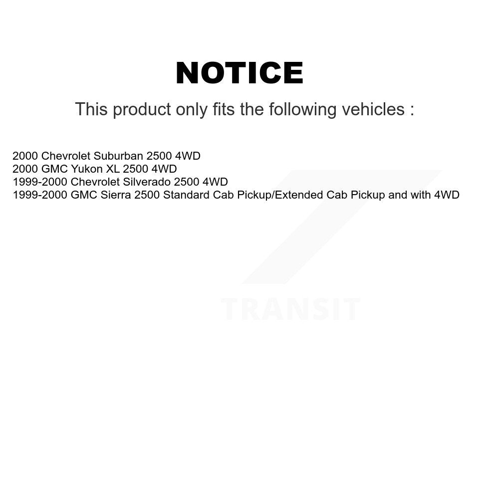 [Avant] Kit d'ensemble de bras de suspension et joint à rotule pour Chevrolet Silverado 2500 GMC Sierra Suburban Yukon XL K72-101122