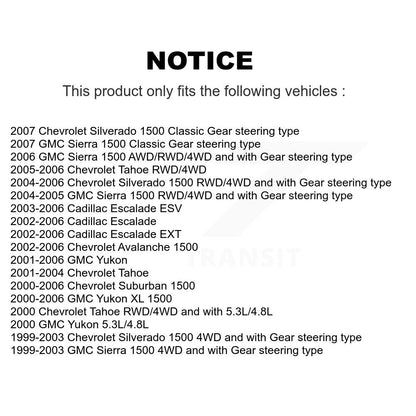 [Avant] Kit d'ensemble de bras de suspension et joint à rotule pour Chevrolet Silverado 1500 GMC Tahoe Sierra Suburban Yukon Avalanche XL Cadillac Classic Escalade ESV EXT K72-101126