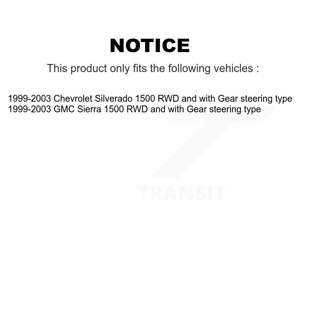[Avant] Extrémité de biellette de direction pour Chevrolet Silverado 1500 GMC Sierra RWD with Gear steering type K72-101143