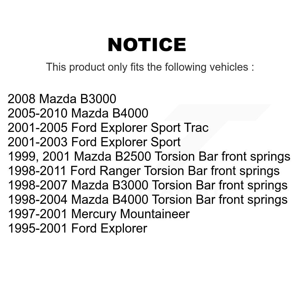 [Avant] Kit d'ensemble de bras de suspension et joint à rotule pour Ford Ranger Explorer Sport Trac Mazda Mercury Mountaineer B3000 B4000 B2500 K72-101168