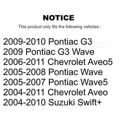 [Avant] Kit d'extrémité de biellette de direction pour Chevrolet Aveo Aveo5 Pontiac G3 Suzuki Wave Wave5 Swift+ K72-101227