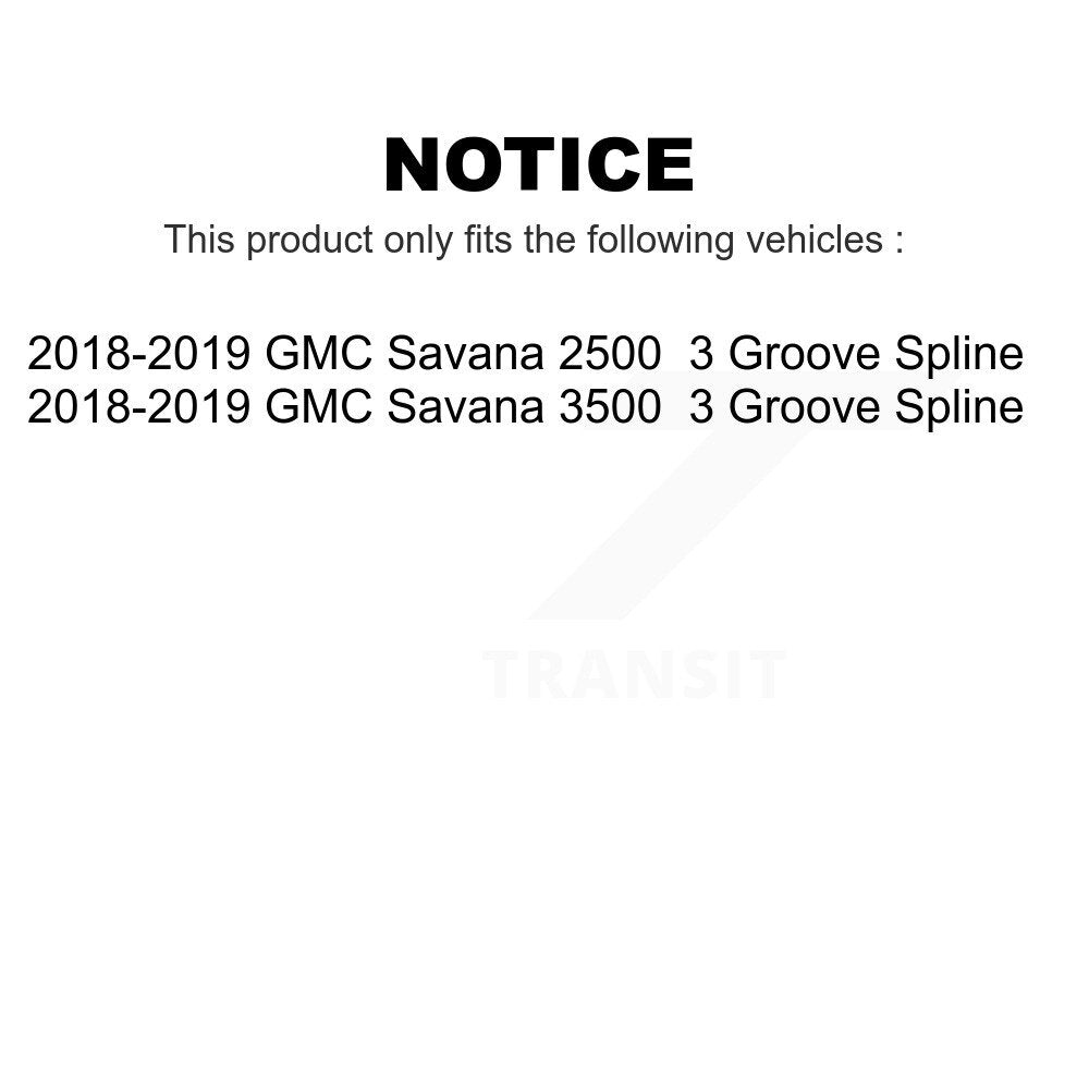 [Avant] Kit d'extrémité de biellette de direction pour 2018-2019 GMC Savana 3500 2500 3 Groove Spline K72-101270