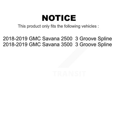 [Avant] Kit d'extrémité de biellette de direction pour 2018-2019 GMC Savana 3500 2500 3 Groove Spline K72-101270