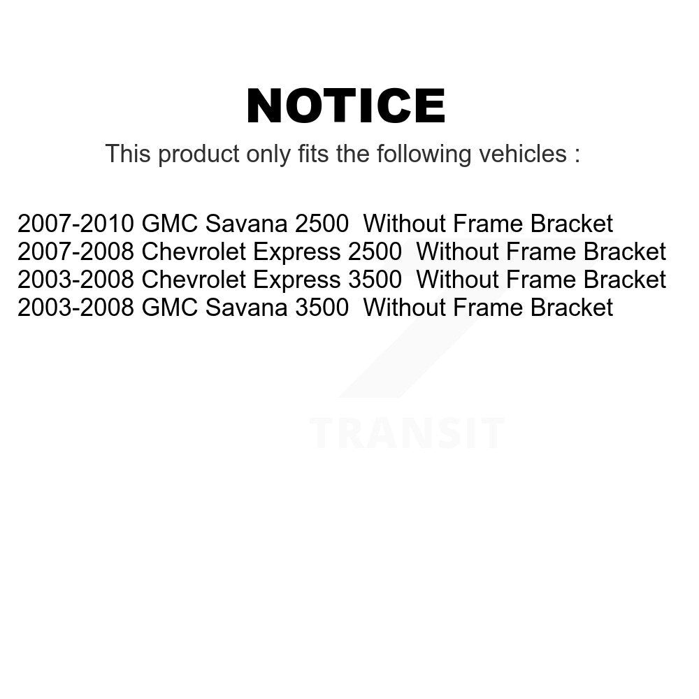 [Avant] Kit d'extrémité de biellette de direction pour Chevrolet Express 3500 GMC Savana 2500 sans Frame Bracket K72-101272