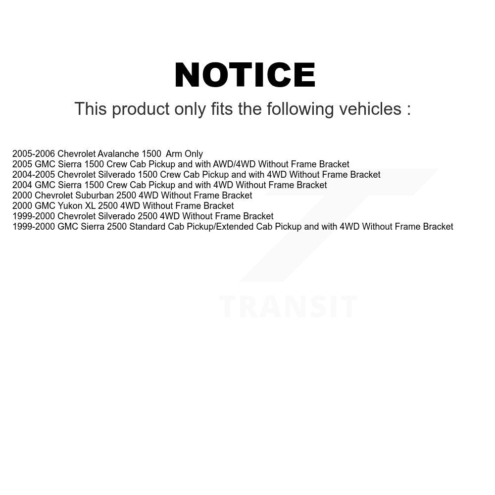 [Avant] Kit d'extrémité de biellette de direction pour Chevrolet Silverado 1500 GMC Sierra 2500 Avalanche Suburban Yukon XL K72-101274