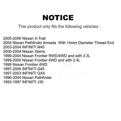 [Avant Extérieur] Extrémité de biellette de direction pour Nissan X-Trail Pathfinder Xterra Frontier INFINITI QX4 K72-101375