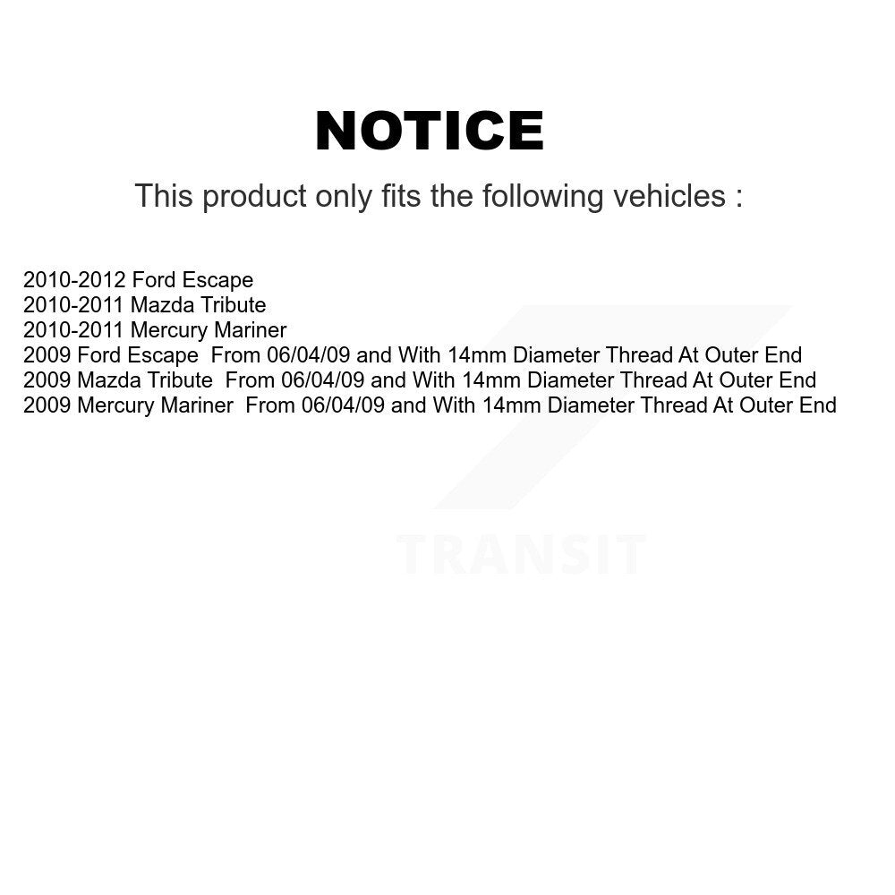 [Avant Intérieur] Extrémité de biellette de direction pour Ford Escape Mazda Tribute Mercury Mariner K72-101544