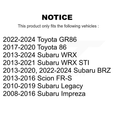 [Arrière] Kit de biellette de barre stabilisatrice de suspension pour Subaru Impreza WRX Legacy BRZ STI Scion FR-S Toyota 86 GR86 K72-101600