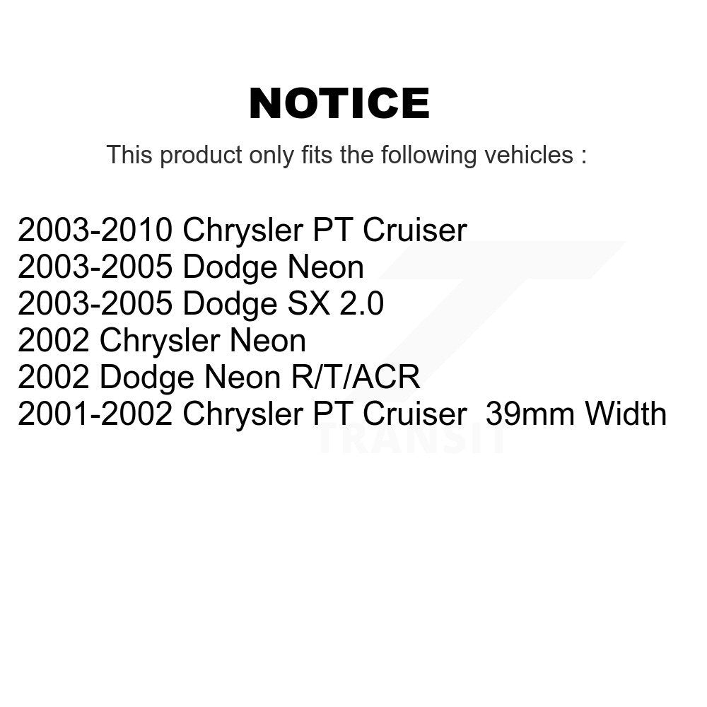 [Avant] Kit de Roulement de roue pour Chrysler PT Cruiser Dodge Neon SX 2.0 K77-100037