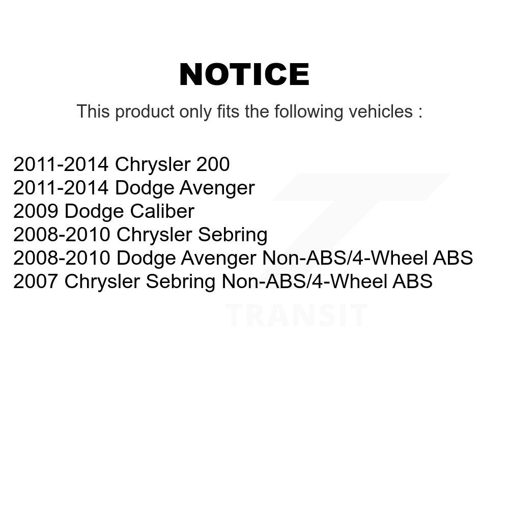 [Avant] Kit d'ensemble roulement de roue et moyeu pour Chrysler Dodge Avenger 200 Sebring Caliber K77-100127