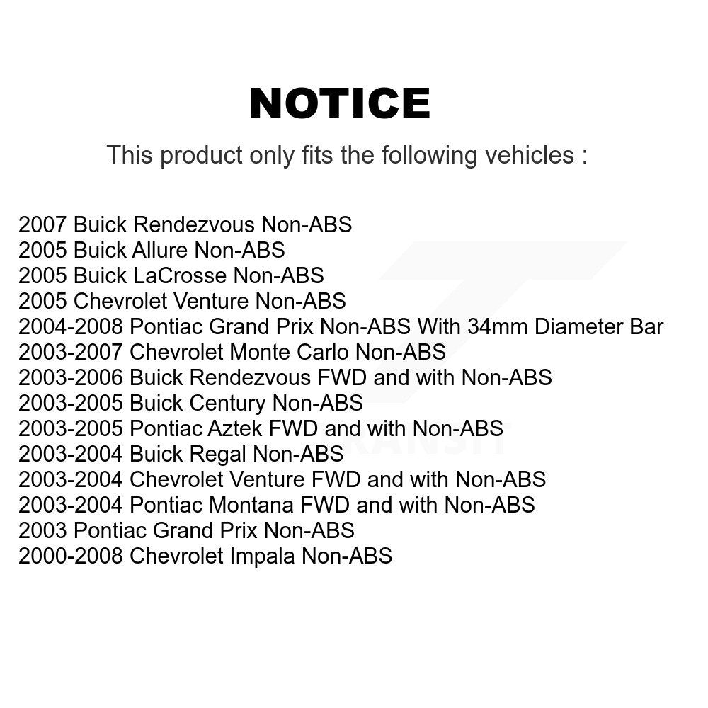 [Avant] Kit d'ensemble roulement de roue et moyeu pour Chevrolet Impala Pontiac Buick Grand Prix Rendezvous Century Monte Carlo Venture LaCrosse Montana Regal Aztek Allure K77-100242