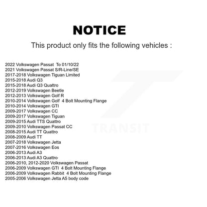 [Avant] Kit d'ensemble roulement de roue et moyeu pour Volkswagen Jetta Passat Tiguan Beetle CC Audi GTI Q3 Eos Golf Rabbit A3 TT Quattro Limited R K77-100277