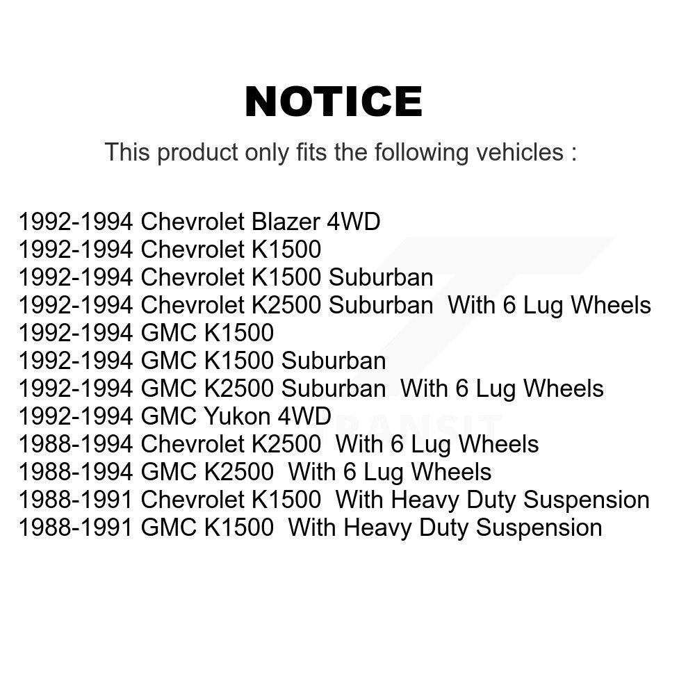 [Avant] Kit d'ensemble roulement de roue et moyeu pour Chevrolet K1500 GMC K2500 Suburban Blazer Yukon K77-100321