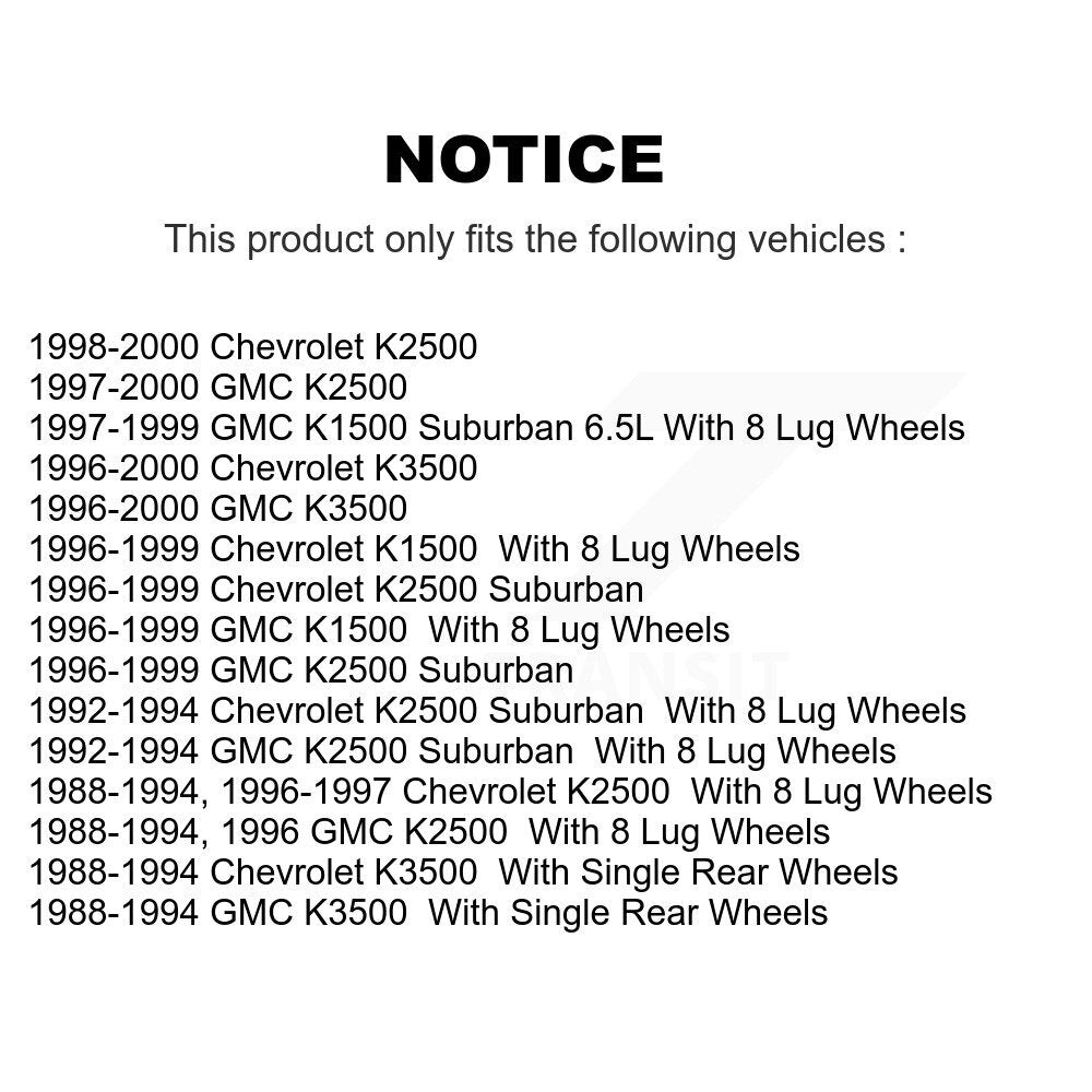[Avant] Kit d'ensemble roulement de roue et moyeu pour Chevrolet K1500 K2500 GMC K3500 Suburban K77-100343