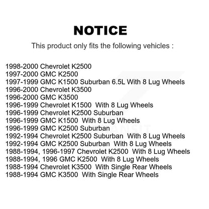[Avant] Kit d'ensemble roulement de roue et moyeu pour Chevrolet K1500 K2500 GMC K3500 Suburban K77-100343