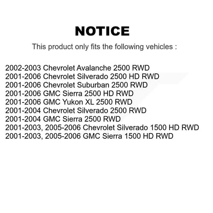 [Avant] Kit d'ensemble roulement de roue et moyeu pour Chevrolet Silverado 2500 HD GMC Sierra 1500 Suburban Yukon XL Avalanche RWD K77-100370