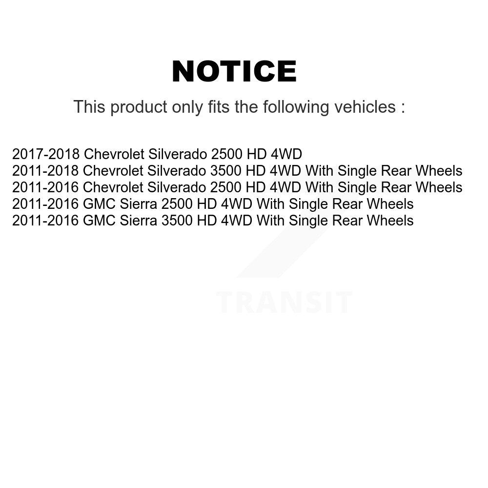 [Avant] Kit d'ensemble roulement de roue et moyeu pour Chevrolet Silverado 2500 HD GMC 3500 Sierra 4WD K77-100392