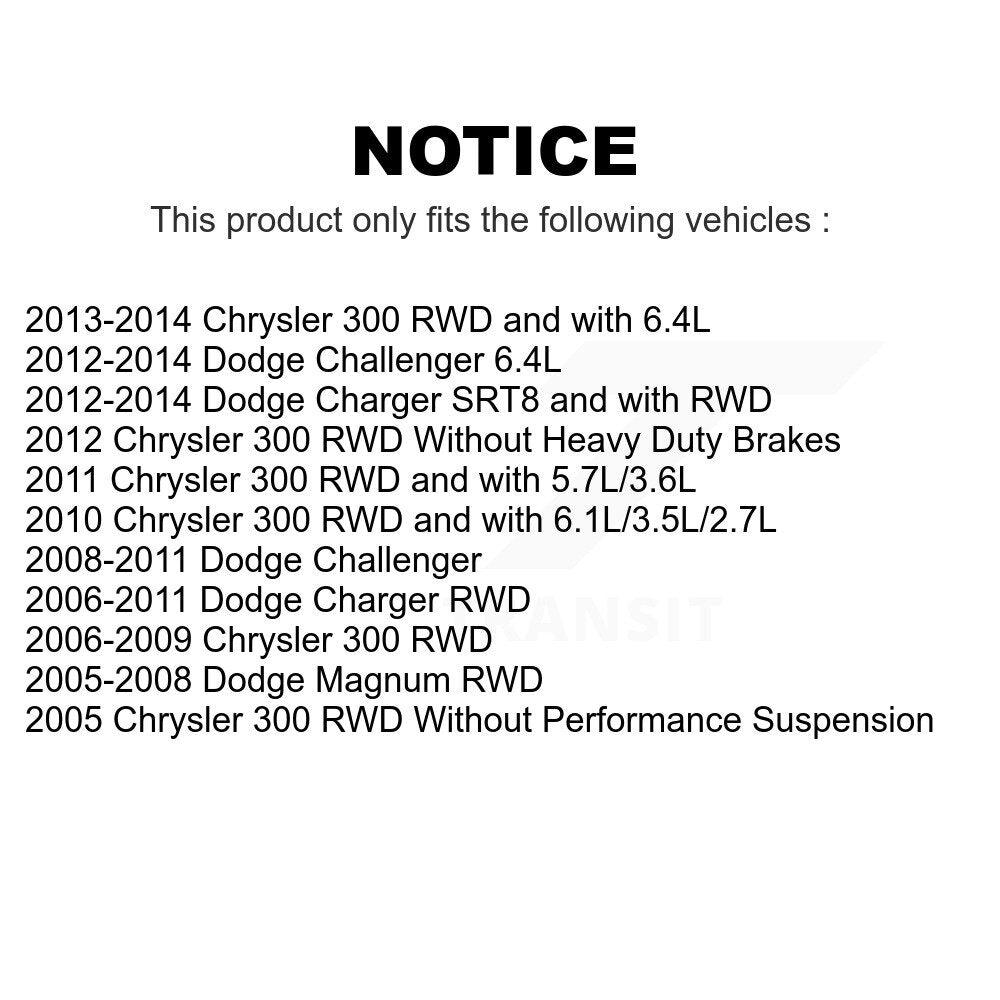 [Avant] Kit d'ensemble roulement de roue et moyeu pour Dodge Chrysler 300 Charger Challenger Magnum K77-100402