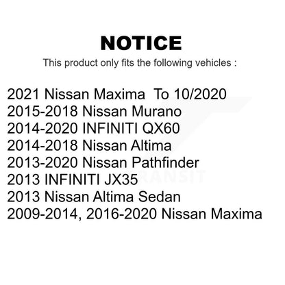 [Avant] Kit d'ensemble roulement de roue et moyeu pour Nissan Altima Maxima Pathfinder Murano INFINITI QX60 JX35 K77-100410