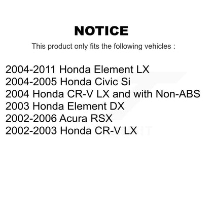 [Avant] Kit de Roulement de roue pour Honda Civic CR-V Element Acura RSX K77-100438