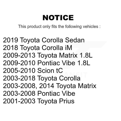 [Avant] Kit de Roulement de roue pour Toyota Corolla Matrix Pontiac Vibe Scion tC Prius iM K77-100506