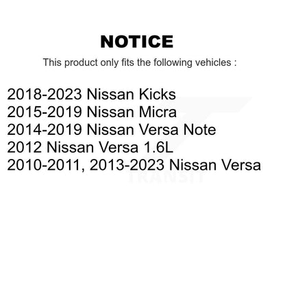 [Avant] Kit de Roulement de roue pour Nissan Versa Note Kicks Micra K77-100538