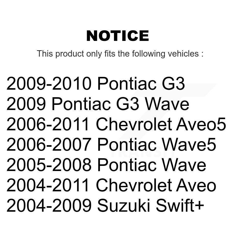 [Avant] Kit de Roulement de roue pour Chevrolet Aveo Aveo5 Pontiac G3 Suzuki Wave Wave5 Swift+ K77-100550