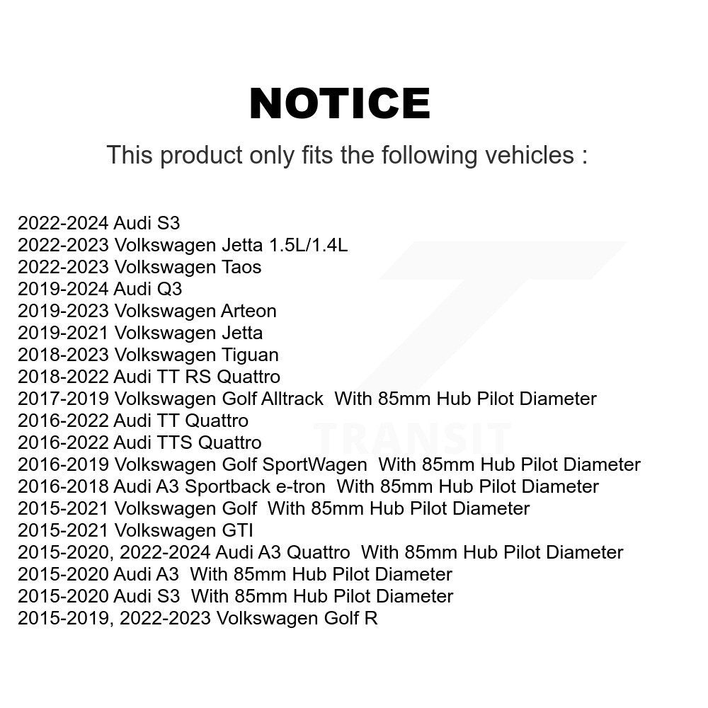 [Avant] Kit d'ensemble roulement de roue et moyeu pour Volkswagen Tiguan Jetta GTI Golf Audi Alltrack SportWagen A3 R Q3 Arteon Quattro K77-100598