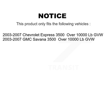 [Avant] Kit d'ensemble roulement de roue et moyeu pour 2003-2007 Chevrolet Express 3500 GMC Savana Over 10000 Lb GVW K77-100606