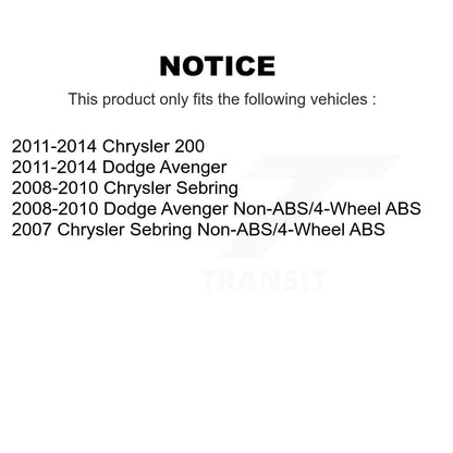 [Avant] Ensemble roulement de roue et moyeu pour Chrysler 200 Dodge Avenger Sebring K77-100951