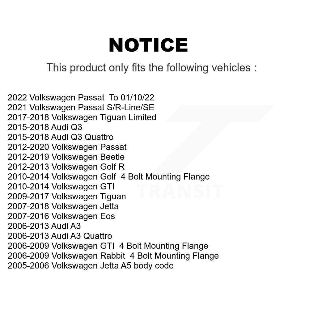 [Avant Droite] Ensemble roulement de roue et moyeu pour Volkswagen Jetta Tiguan Passat Golf GTI K77-101033
