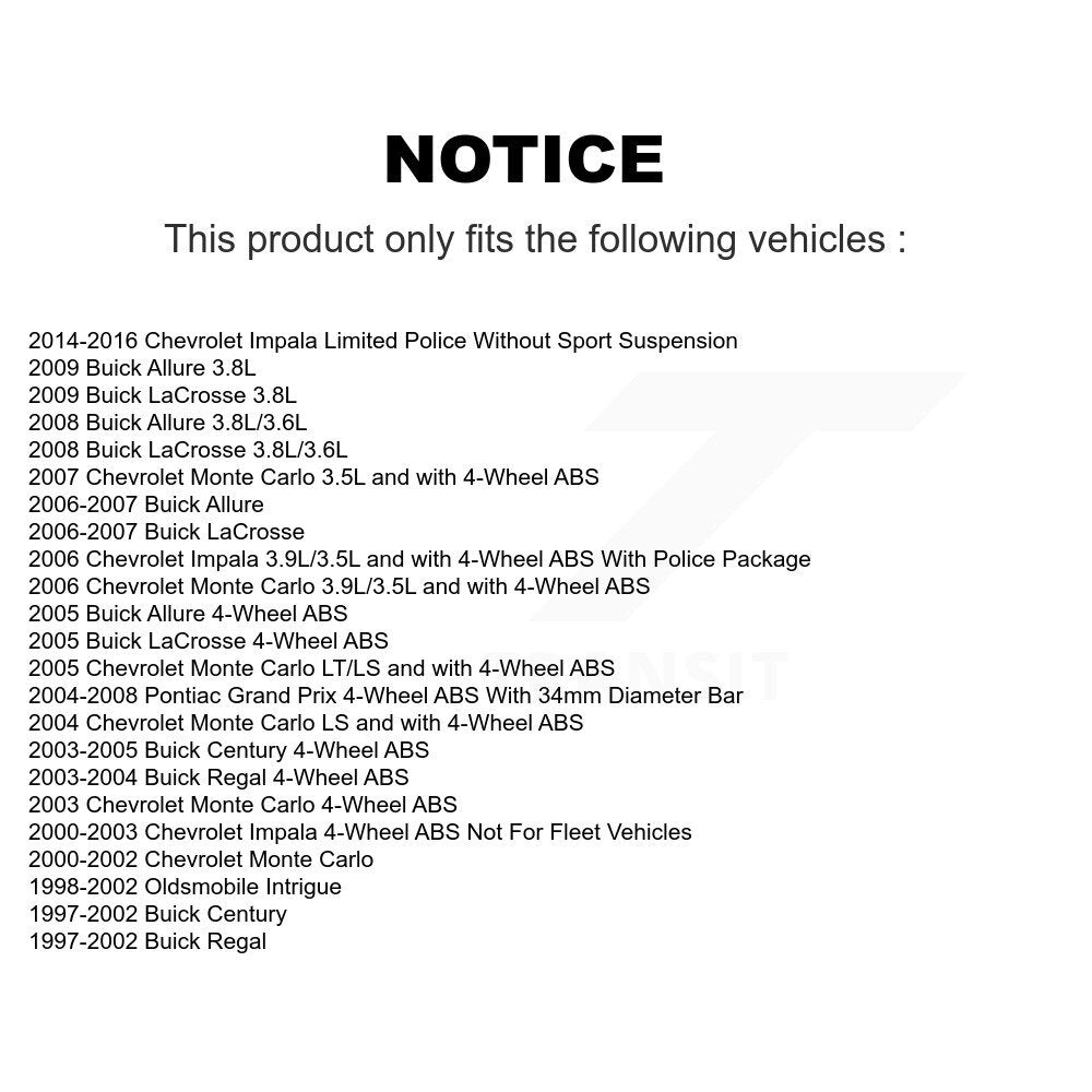 [Avant Droite] Ensemble roulement de roue et moyeu pour Buick Chevrolet LaCrosse K77-101453
