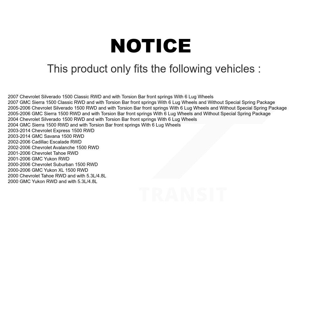 [Avant] Ensemble roulement de roue et moyeu pour Chevrolet GMC Silverado XL K77-101610
