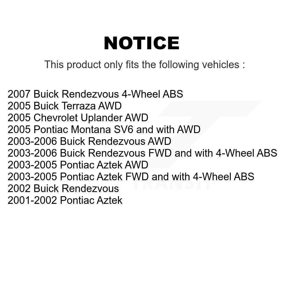 [Avant] Ensemble roulement de roue et moyeu pour Buick Rendezvous Pontiac Aztek K77-101662