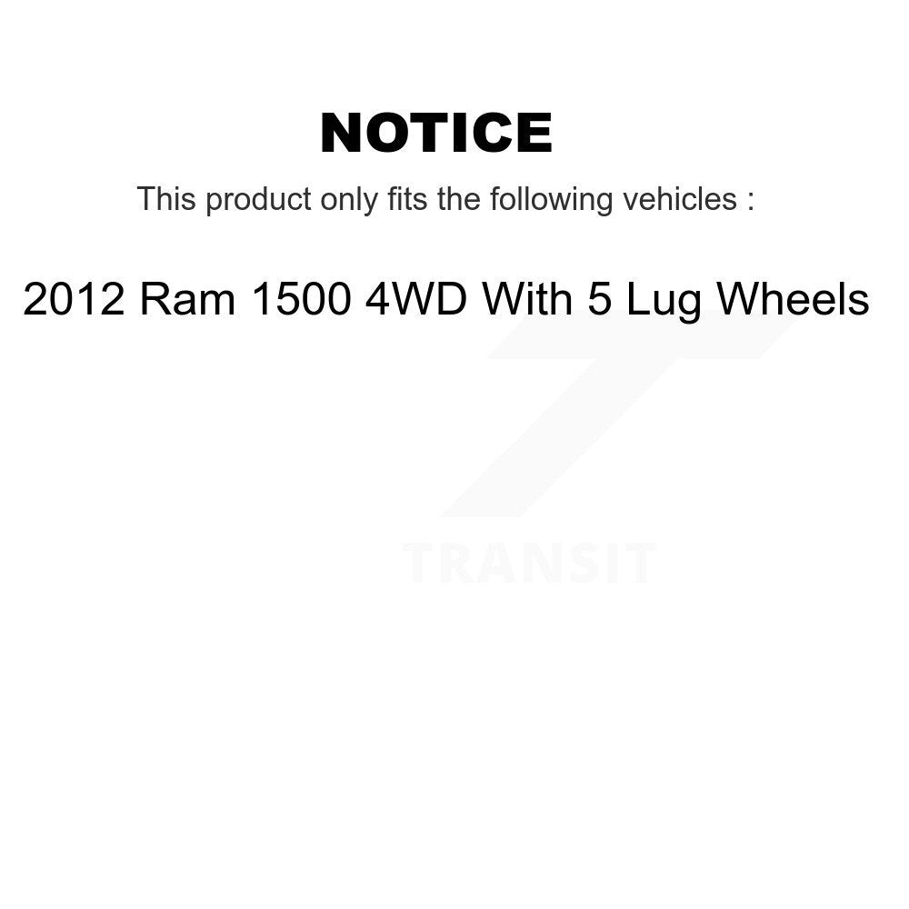 [Avant] Ensemble roulement de roue et moyeu pour 2012 Ram 1500 With 5 Lug Wheels K77-101729