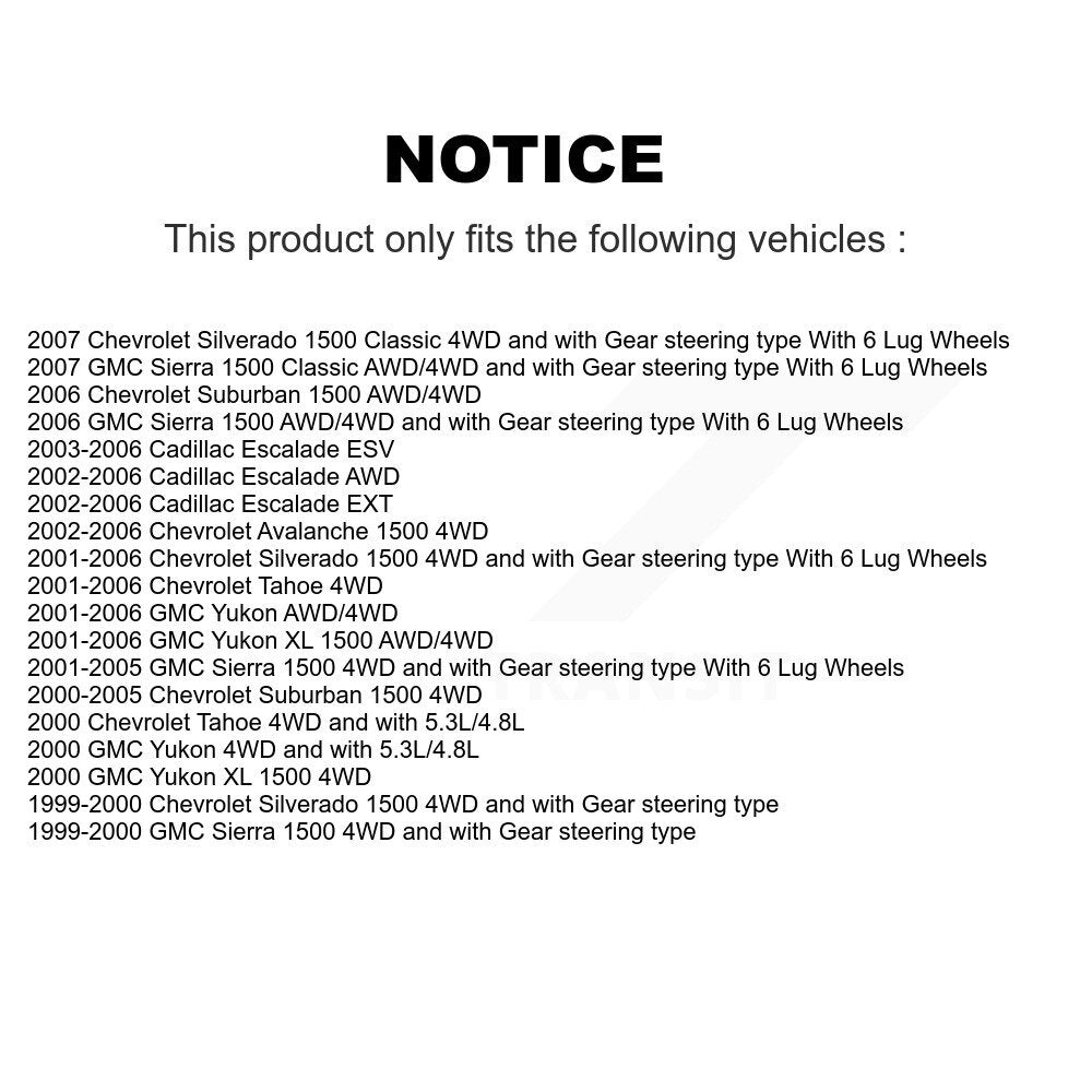 [Avant] Ensemble roulement de roue et moyeu pour Chevrolet GMC Silverado 1500 XL K77-101731