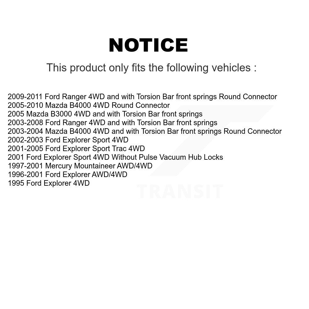 [Avant Gauche] Ensemble roulement de roue et moyeu pour Ford Ranger Mazda B4000 Sport K77-101771
