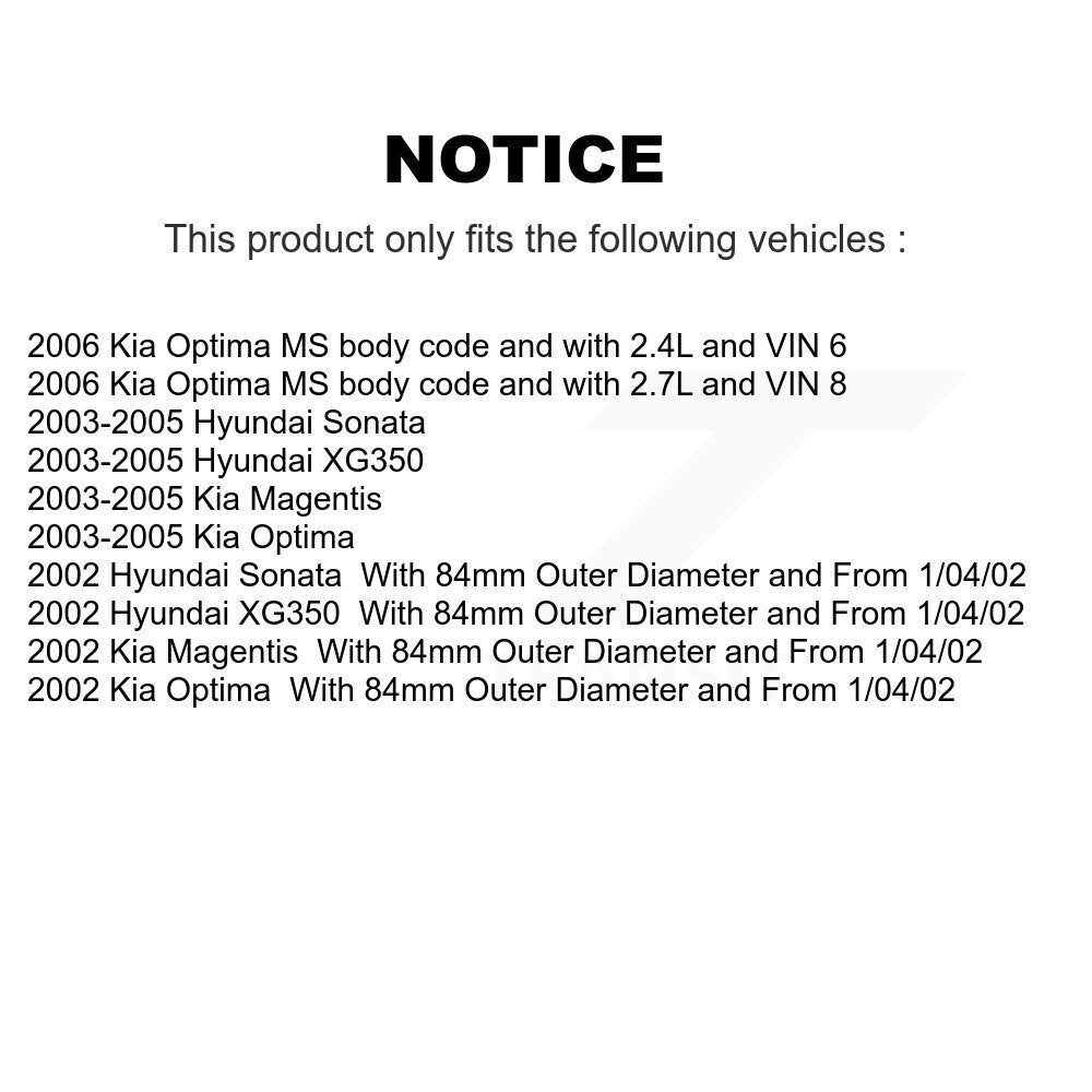 [Avant] Roulement de roue pour Hyundai Sonata Kia Optima XG350 Magentis K77-101861