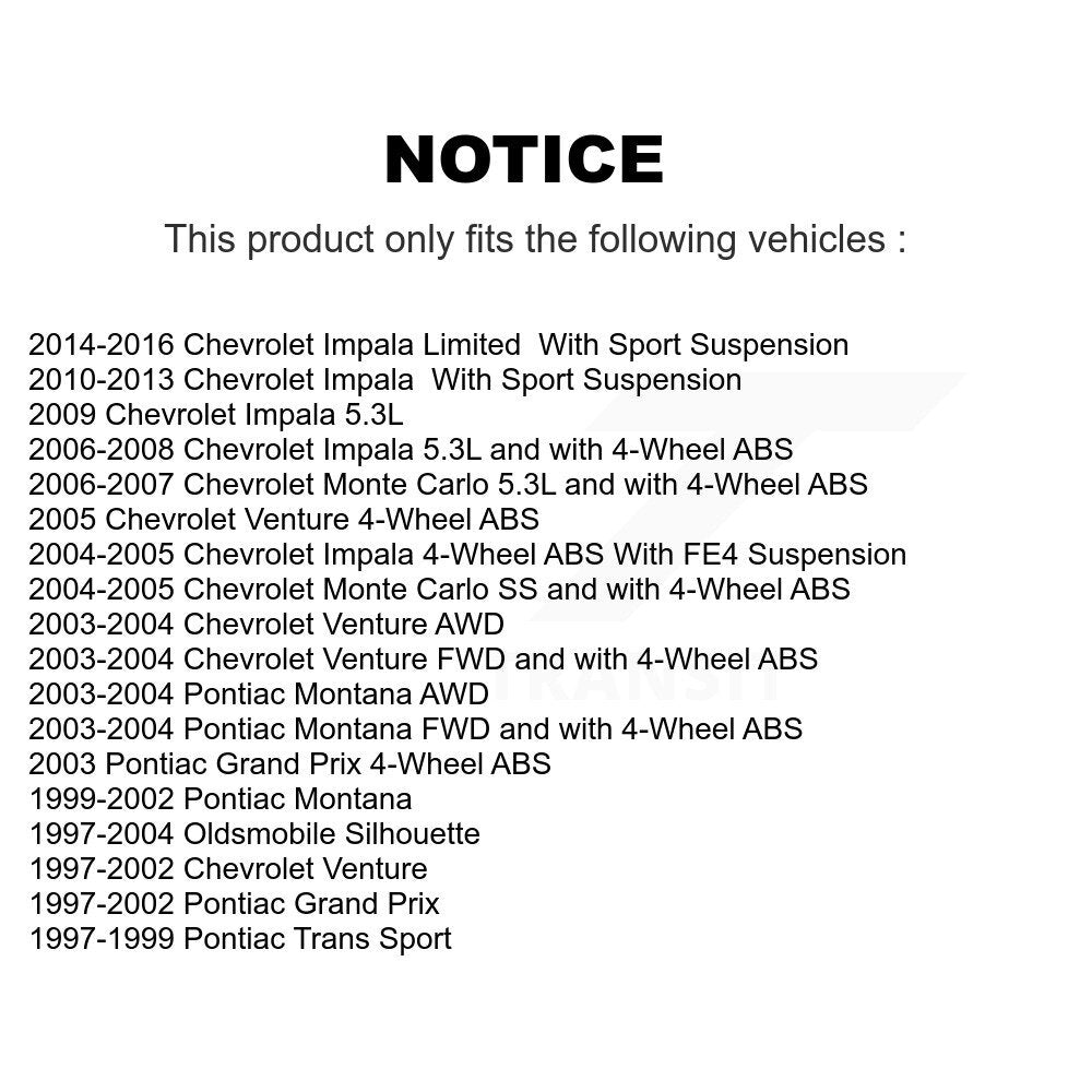[Avant] Ensemble roulement de roue et moyeu pour Chevrolet Impala Pontiac Grand K77-102107