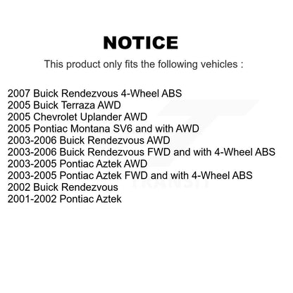 [Avant] Ensemble roulement de roue et moyeu pour Buick Rendezvous Pontiac Aztek K77-102110