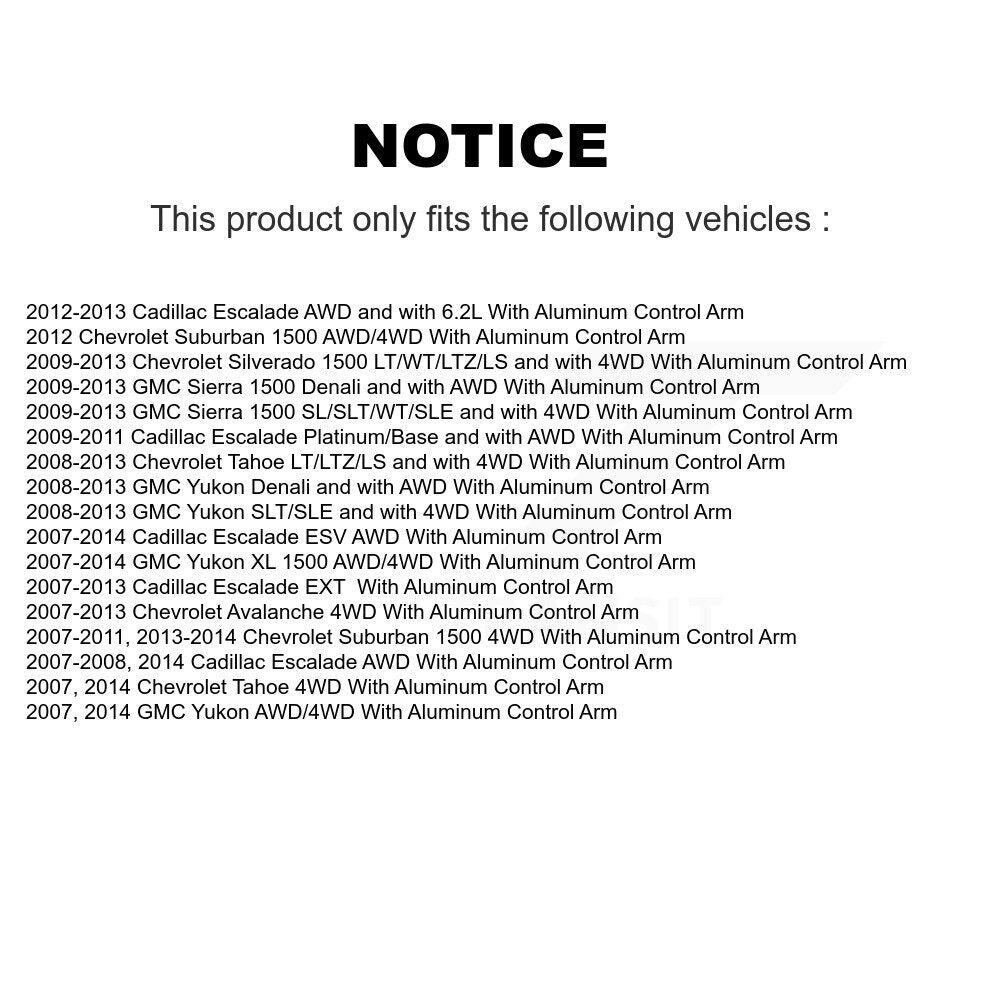 [Avant] Ensemble roulement de roue et moyeu pour Chevrolet GMC Sierra 1500 Tahoe K77-102133