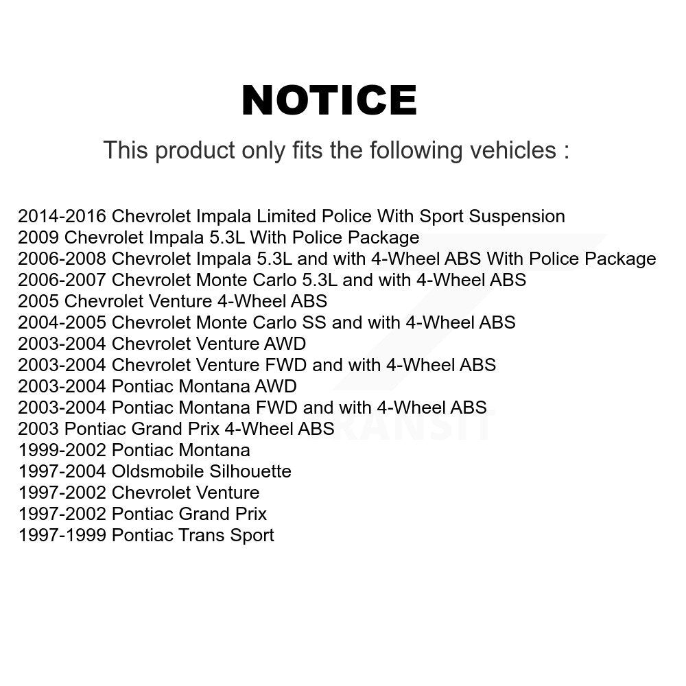 [Avant] Ensemble roulement de roue et moyeu pour Chevrolet Impala Pontiac K77-102281