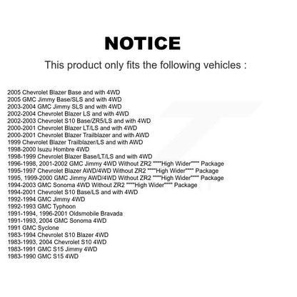 [Avant] Kit d'amortisseur de suspension pour Chevrolet S10 Blazer GMC Sonoma Jimmy Oldsmobile Bravada S15 Isuzu Hombre Typhoon Syclone K78-100056