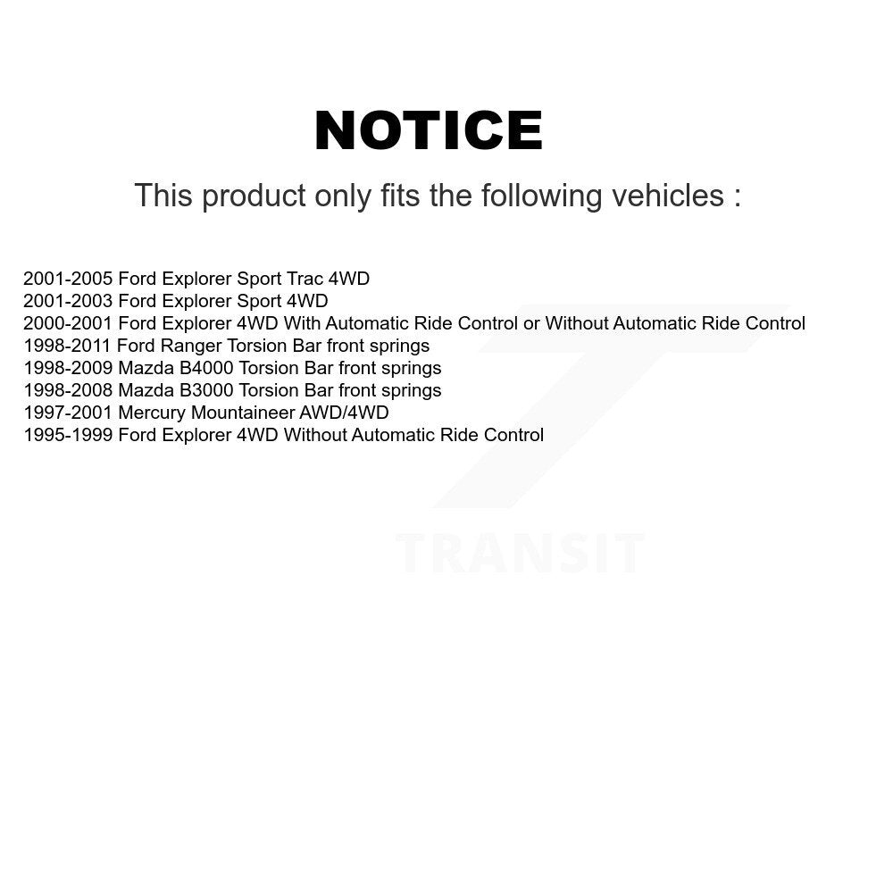 [Avant] Kit d'amortisseur de suspension pour Ford Ranger Explorer Sport Trac Mazda Mercury Mountaineer B3000 B4000 K78-100058