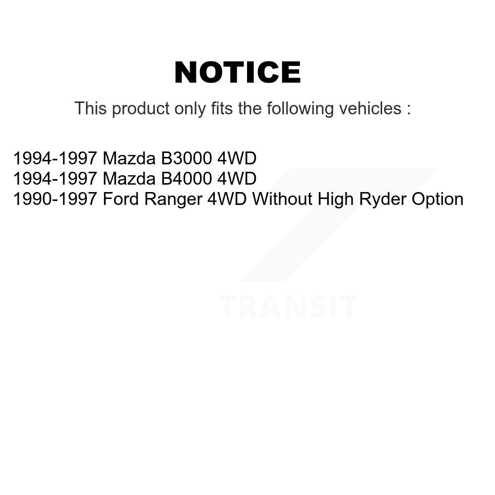 [Avant + Arrière] Kit d'amortisseur de suspension pour Ford Ranger Mazda B4000 B3000 4WD K78-100176